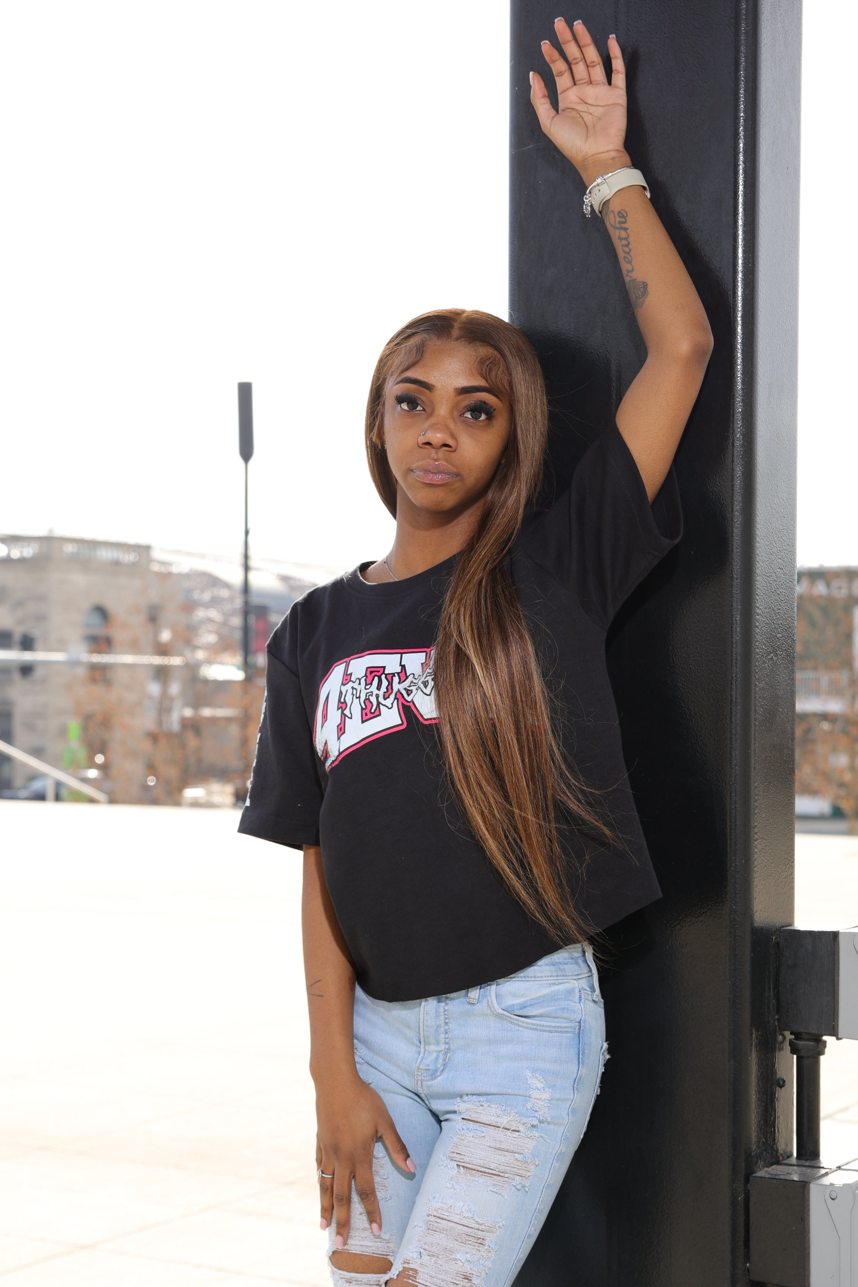 4evaThuggin Hot Pink “cropped” T-shirt