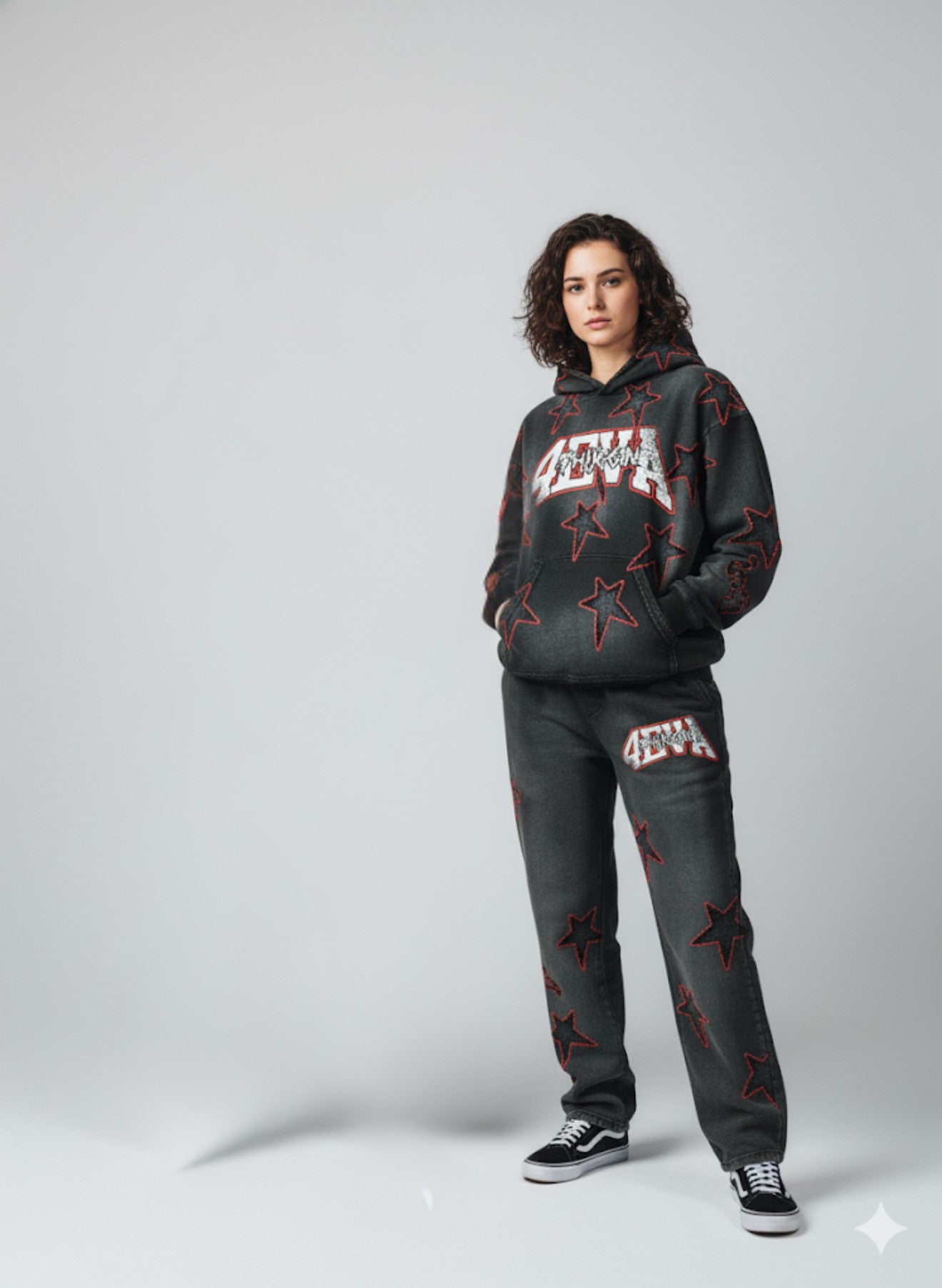 Starred appliqué sweatsuit
