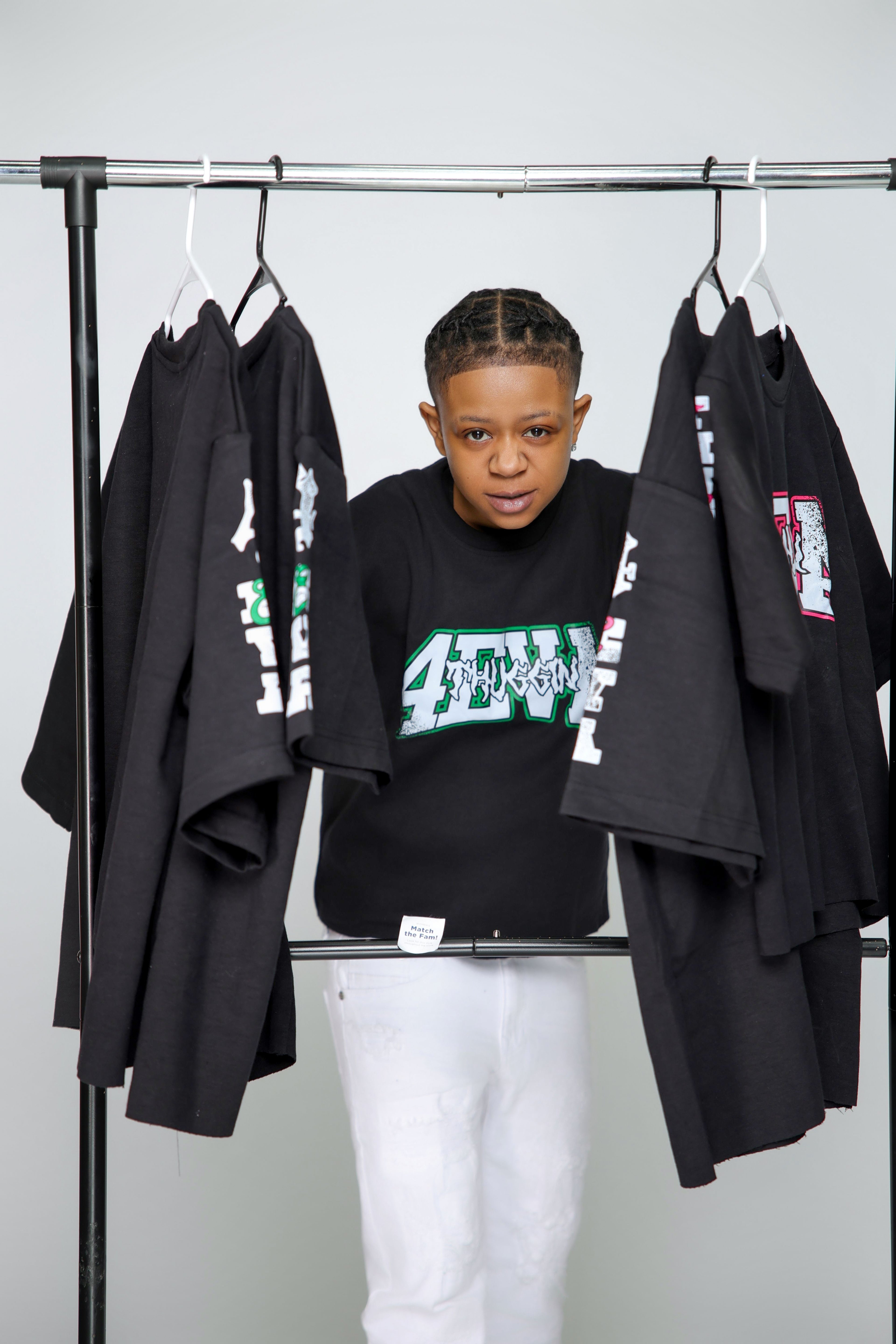 4evaThuggin Mean green “cropped” T-shirt